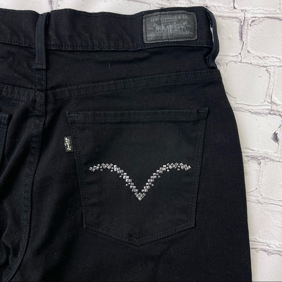 Levis 512 Jeans Stretch Slim High Bootcut Black Women’s Denim Size 8 S - Picture 6 of 9